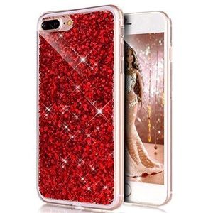 IPhone X 3D Bling Red Glitter Case-208